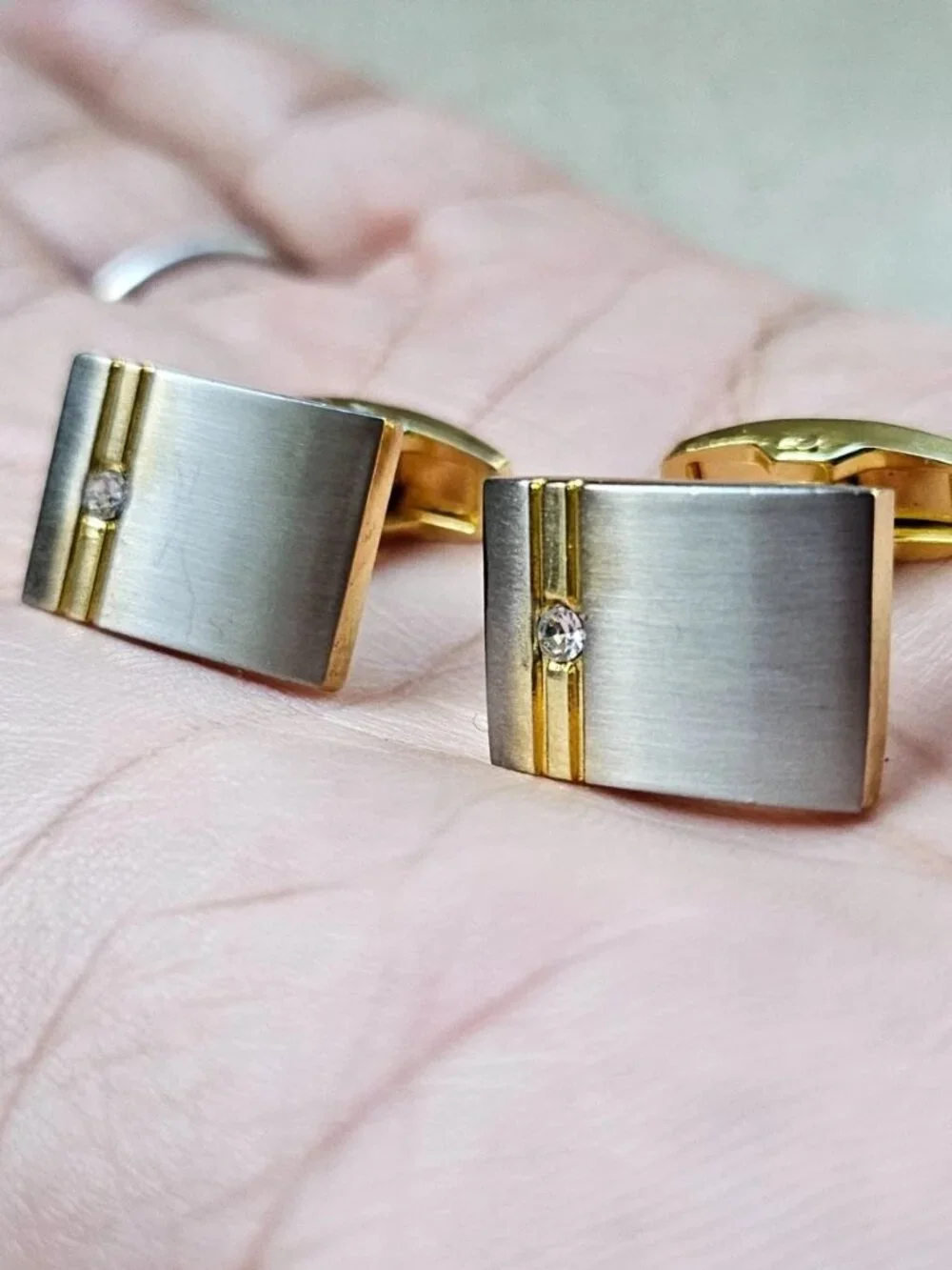 Men Cufflinks Fashion Jewelry Dress Shirt Cuff Links Stud Gold/Silver Father Day